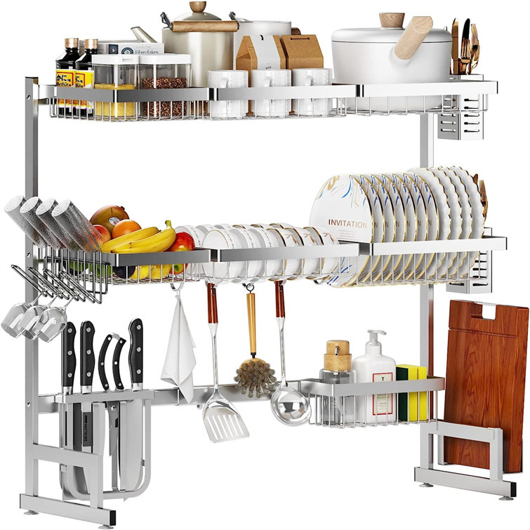 YITAHOME Adjustable Stainless Steel 2 Tier Dish Rack - Wayfair Canada